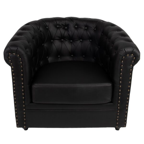 Fauteuil met Armleuning 80x75x72 cm Zwart Kunstleer