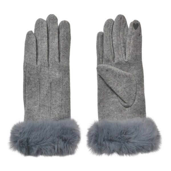 Handschoenen met imitatiebont 9x23 cm Grijs Polyester