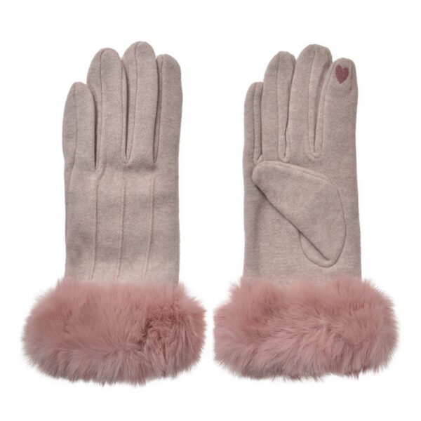 Handschoenen met imitatiebont 9x23 cm Paars Polyester