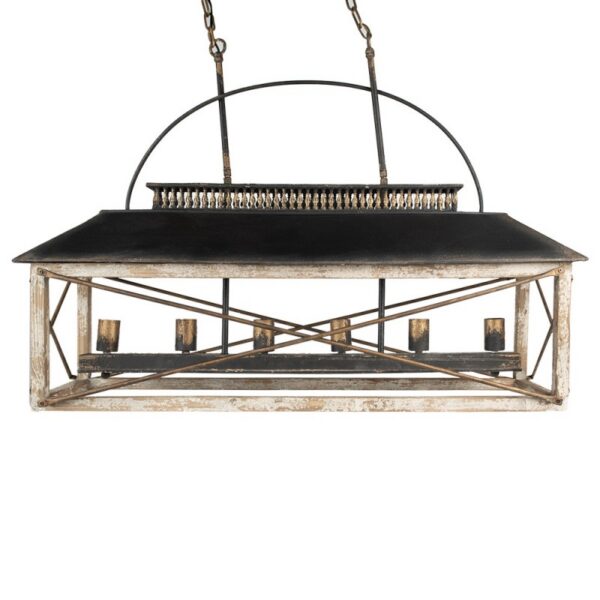 Hanglamp 99x30x70 cm Zwart Bruin IJzer Hanglamp Eettafel