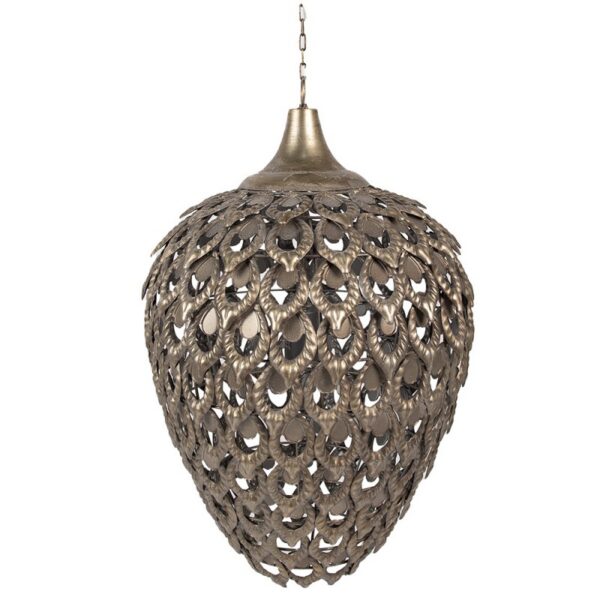 Hanglamp Ø 39x59 cm Goudkleurig Grijs IJzer Hanglamp Eettafel