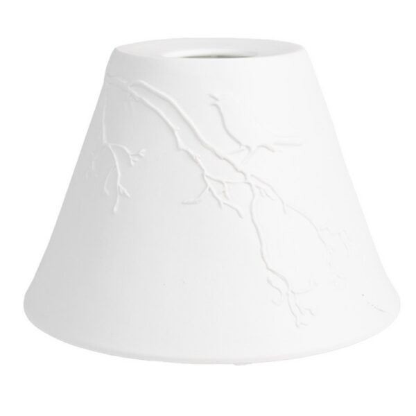 Hanglampenkap Ø 15x10 cm Wit Porselein Vogels op Takken