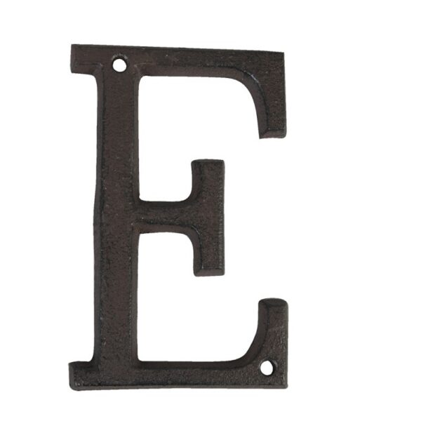 IJzeren Letter E 13 cm Bruin IJzer Decoratie Letters