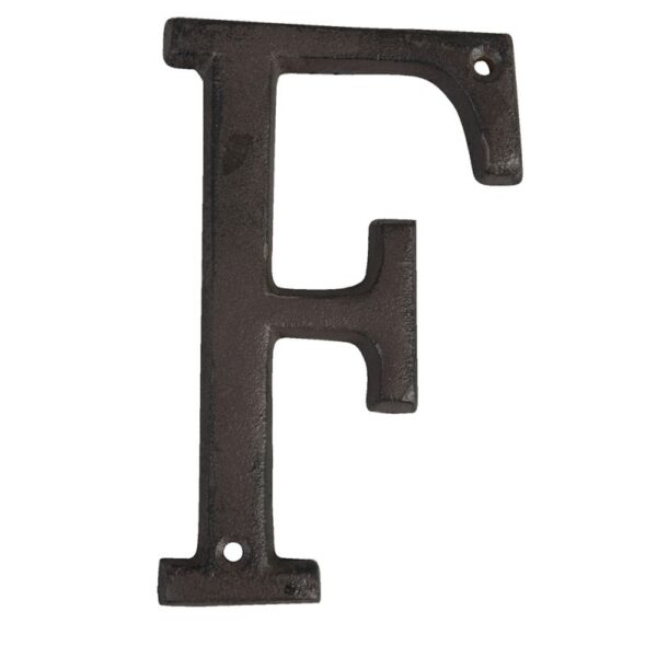 IJzeren Letter F 13 cm Bruin IJzer Decoratie Letters