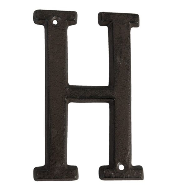 IJzeren Letter H 13 cm Bruin IJzer Decoratie Letters