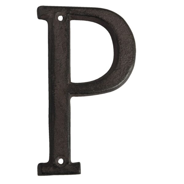 IJzeren Letter P 13 cm Bruin IJzer Decoratie Letters