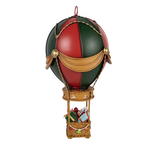 Kerstdecoratie Beeld Luchtballon Ø 12x27 cm Rood Metaal