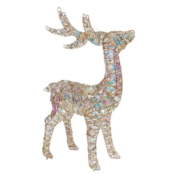 Kerstdecoratie met LED-verlichting Hert 34x13x53 cm / 3xAA Goudkleurig Metaal