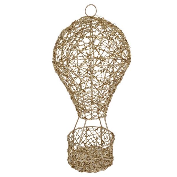 Kerstdecoratie met LED-verlichting Luchtballon Ø 19x38 cm / 3xAA Goudkleurig Metaal