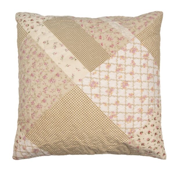Kussenhoes 50x50 cm Groen Beige Polyester Bloemen Sierkussenhoes