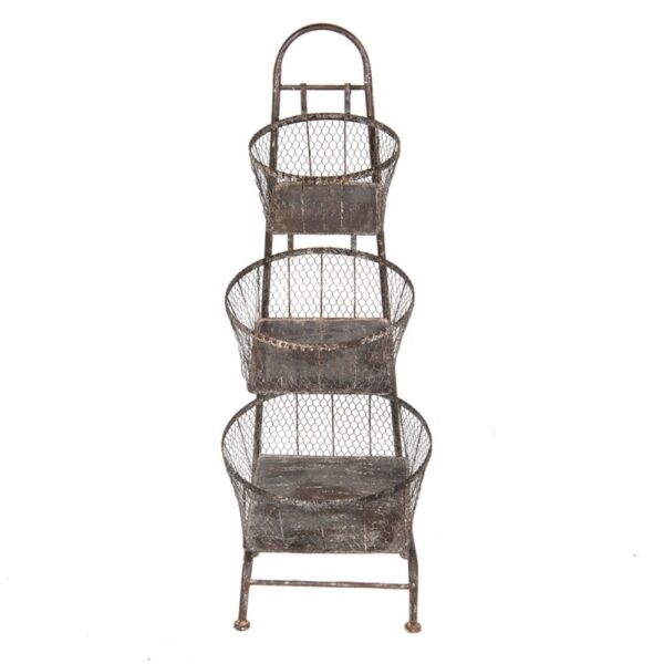 Opbergrek Manden 43x43x116 cm Bruin Metaal