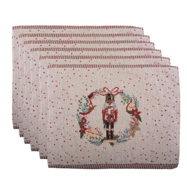 Placemats Set van 6 33x45 cm Beige Polyester