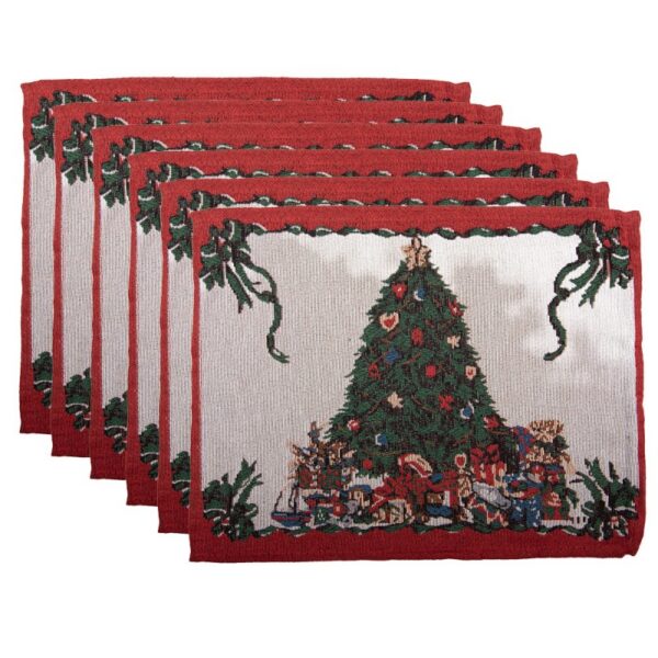 Placemats Set van 6 33x45 cm Beige Polyester