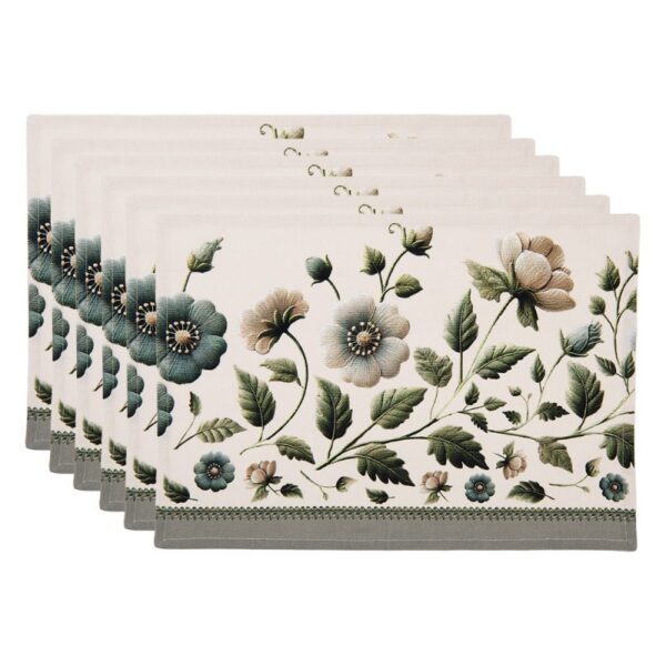 Placemats Set van 6 48x33 cm Beige Katoen