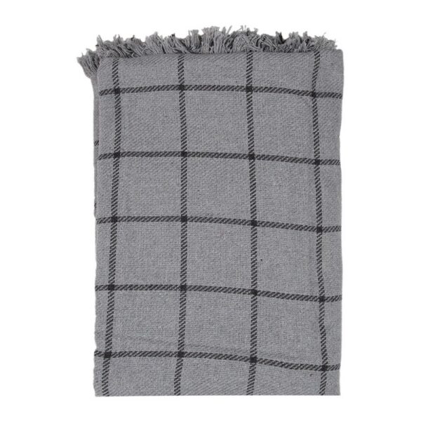 Plaid 125x150 cm Grijs Katoen Strepen Deken
