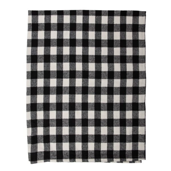 Plaid 130x170 cm Zwart Wit Polyester Deken