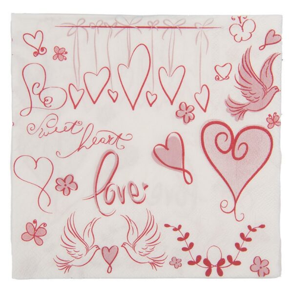 Servetten Papier Set van 20 33x33 cm Wit Papier