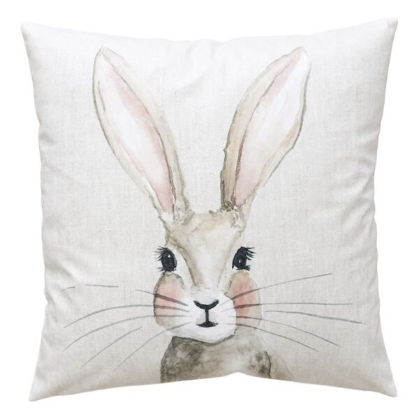 Sierkussen Beige Polyester Konijn Kussenhoes met Kussenvulling