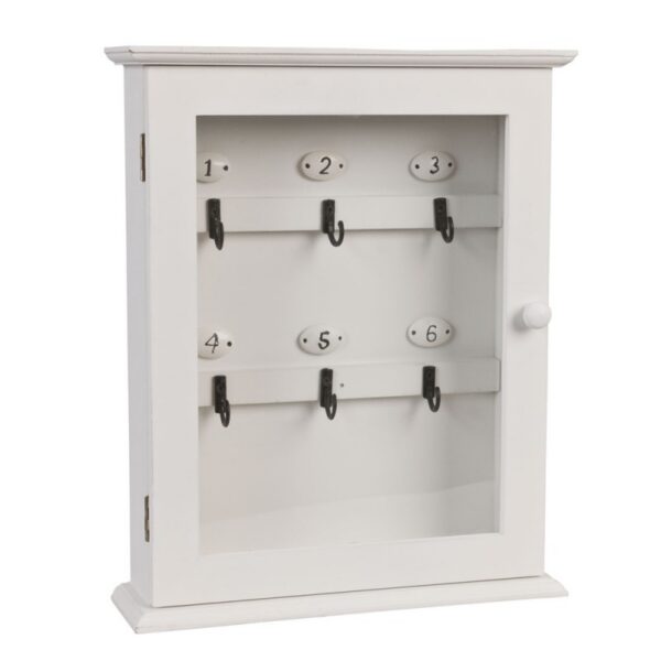 Sleutelkastje 25x7x31 cm Wit Hout Sleutelhouder