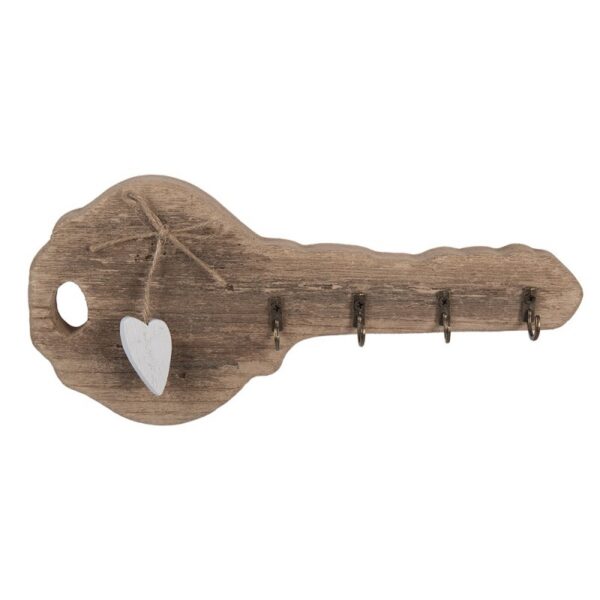 Sleutelrekje Sleutel 30x4x14 cm Bruin Hout
