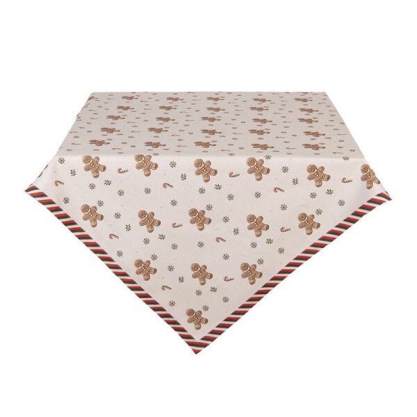 Tafelkleed 100x100 cm Beige Katoen Gingerbread man