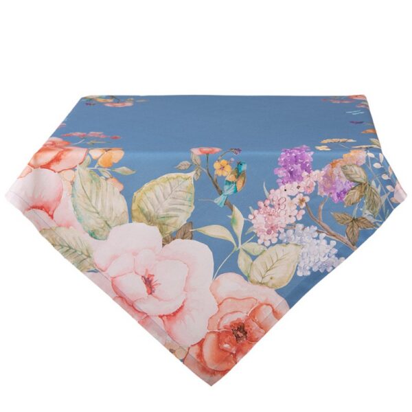 Tafelkleed 100x100 cm Blauw Katoen Bloemen
