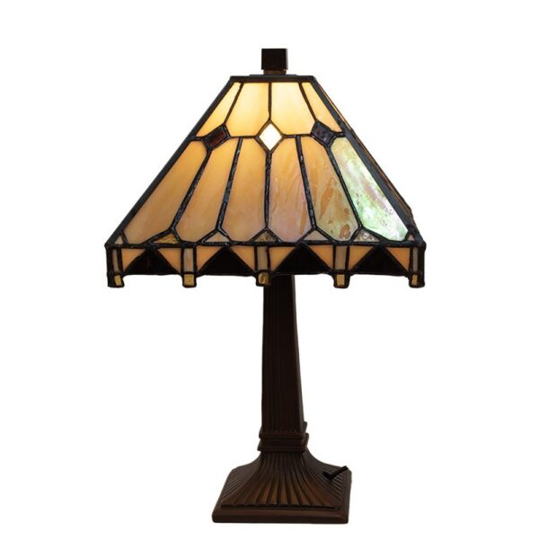 Tiffany Tafellamp 23x23x38 cm Beige Glas Bureaulamp