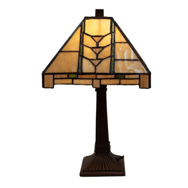 Tiffany Tafellamp 23x23x38 cm Beige Glas Bureaulamp