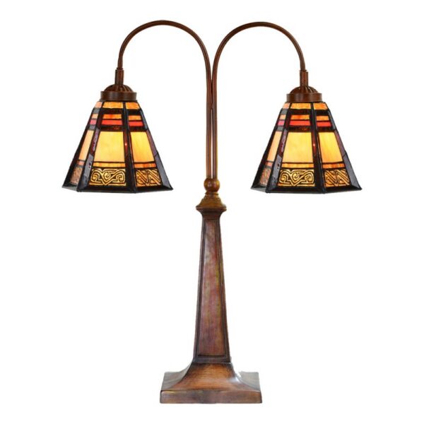 Tiffany Tafellamp 48x19x64 cm Bruin Glas