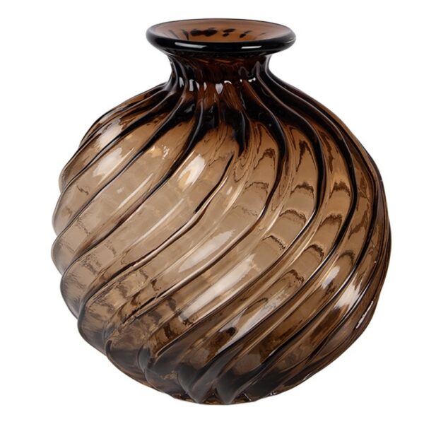 Vaas Ø 19x21 cm Bruin Glas