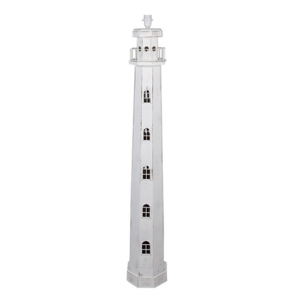 Vloerlamp Vuurtoren 23x23x140 cm Wit Hout