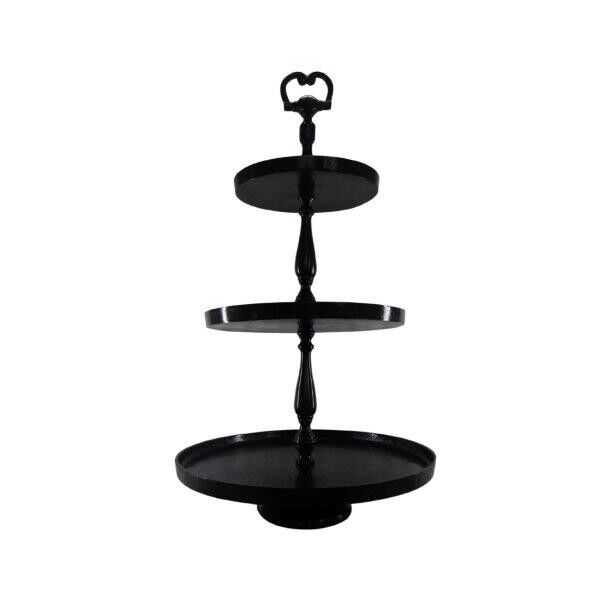 ADC Etagere XL metaal 3 lagen Machu Pichu zwart antiek 69 cm hoog