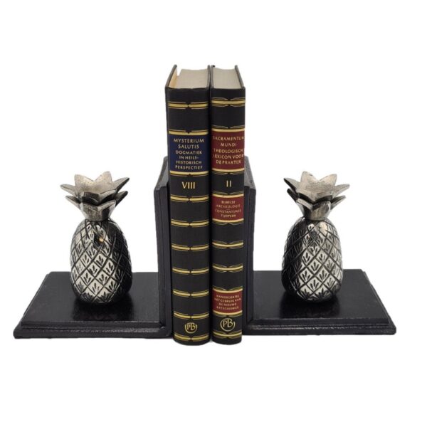 ADC Boekensteunen Decoration Pineapple Old metaal/zwart 13.5 cm hoog