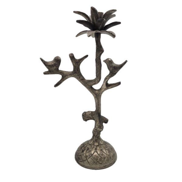ADC Kaarshouder metaal antiek zilver 41 cm hoog