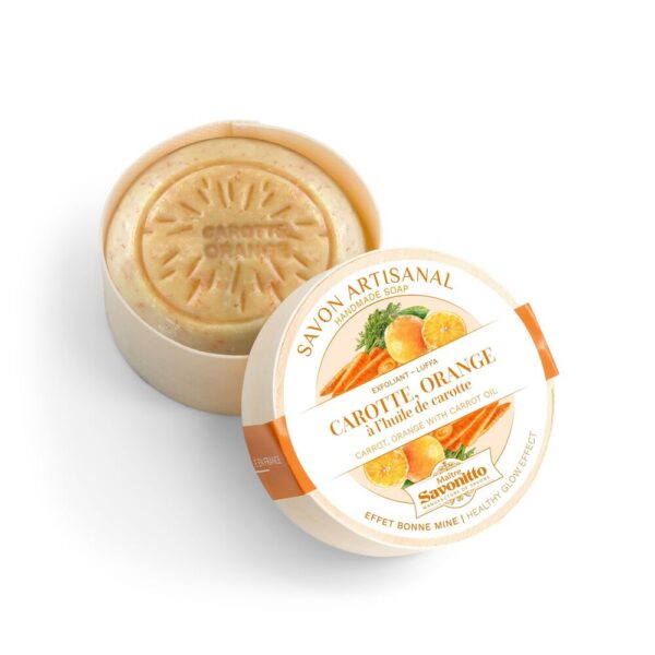 Maître Savonitto - CARROT & ORANGE scrub zeep in houten doosje 100g