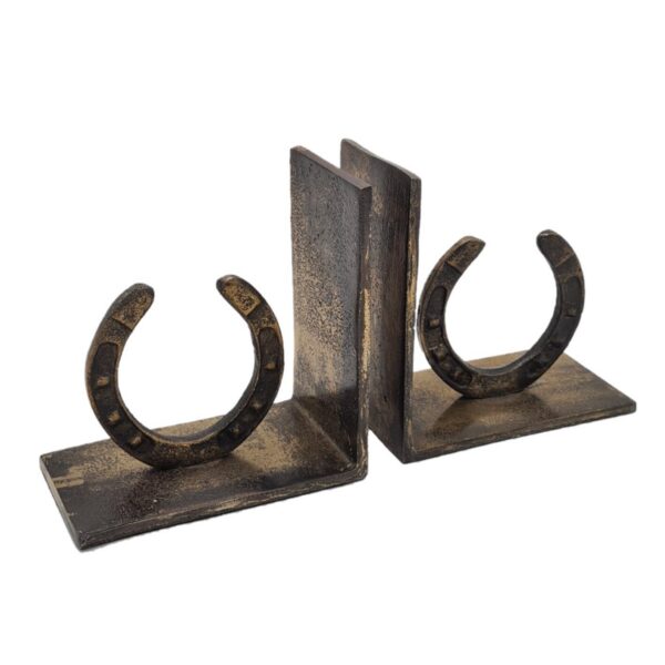 ADC Boekensteunen Horse Peddle woondecoratie glanzend antiek messing 15 cm hoog