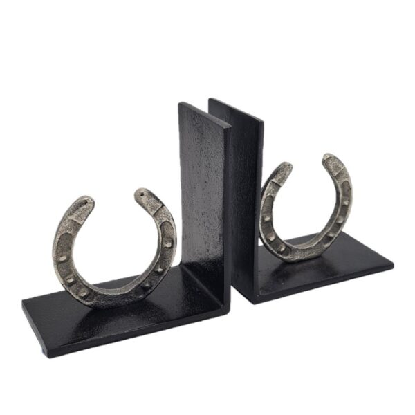 ADC Boekensteunen Horse Peddle woondecoratie zwart antiek Old metaal 15 cm hoog
