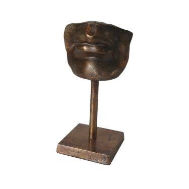 ADC Lips on Stand Decoration 100% metaal glanzend antiek messing 33 cm hoog
