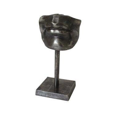 ADC Lips on Stand Decoration 100% metaal antiek zilver 33 cm hoog