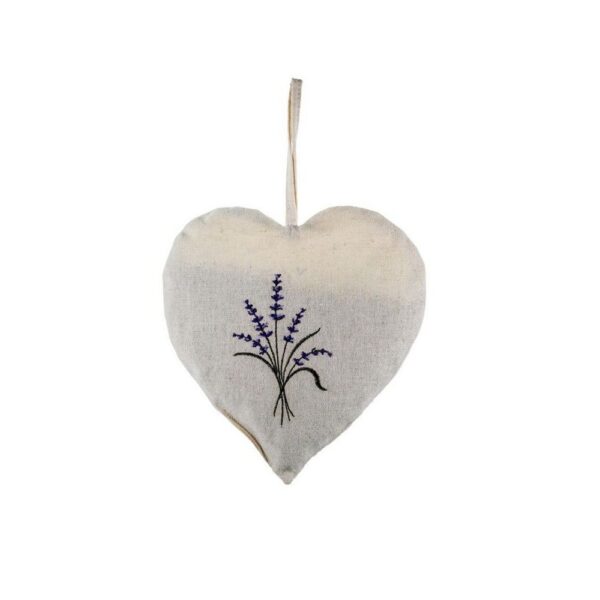 Le Chatelard lavendelzakje / lavandin - Embroidered Linen Heart 100G