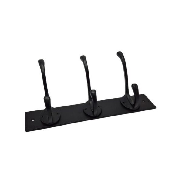ADC Wandhaak met 3 haken Mallorca zwart antiek