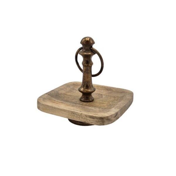 ADC Etagere Miles glanzend antiek messing/naturel
