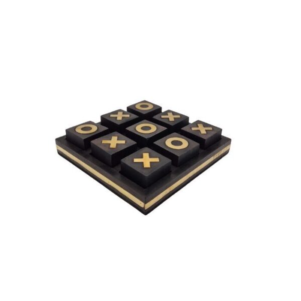 ADC Houten boter kaas en eieren spel zwart/goud