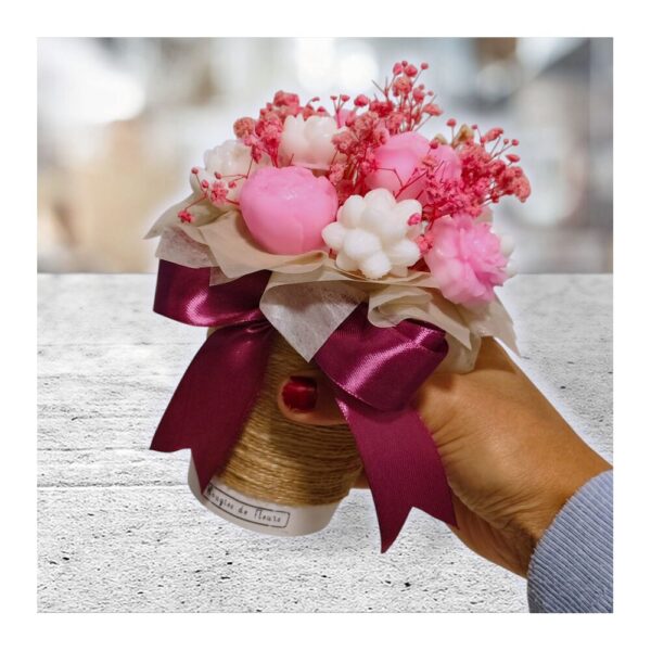 Mini bloempot met geurende bloemenkaarsen