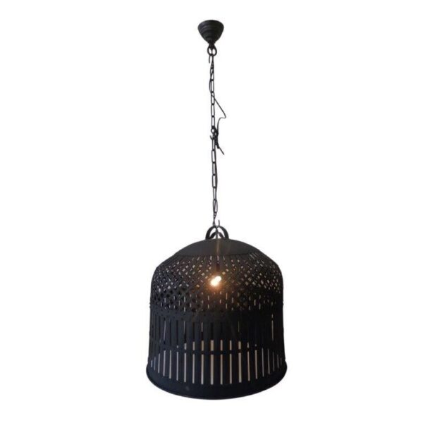 ADC Kooihanglamp S ijzer Hanging industrieel zwart antiek 58 cm hoog